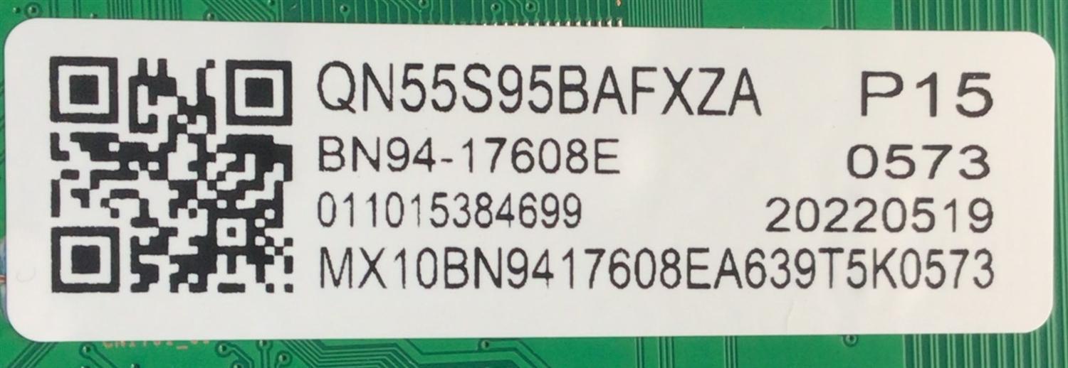 MAIN PARA SMART TV SAMSUNG 4K RESOLUCION (3840 X 2160)  / NUMERO DE PARTE BN94-17608E / BN41-03015A / BN97-19720B / BN9417608E / 17608E / NUMERO DE PANEL CY-AB055FLLV3H / MODELO QN55S95BAFXZA FC02 - Imagen 2